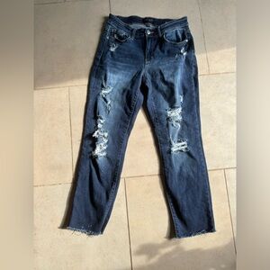 Judy Blue Boyfriend Fit Blue Jeans Womens Size 5/27 Mid Rise Stretch Denim‎